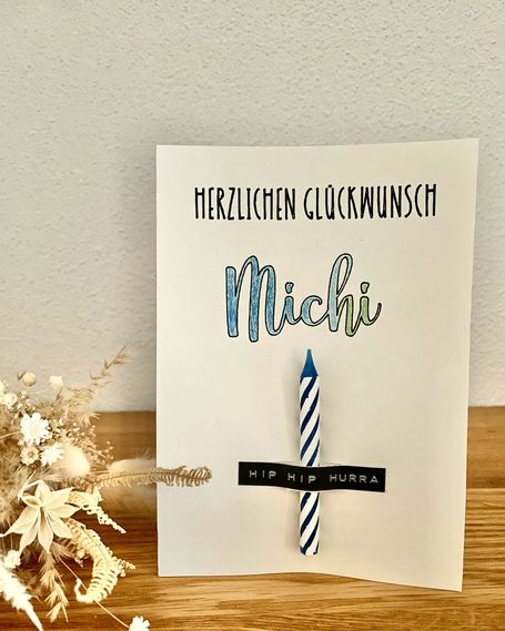 Geburtstagskarte mit Kerze