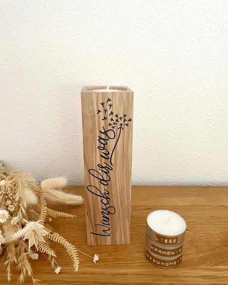 Teelichthalter inkl. 3 Wunschteelichter